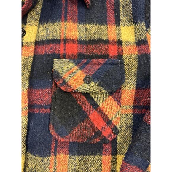 Vintage 1960s Kentfield Woodsman Wool Mackinaw Men's Medium Brown Red‎ Plaid - Picture 9 of 10
